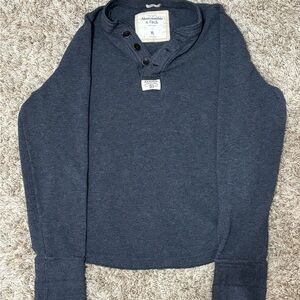 Abercrombie & Fitch Dark Gray long sleeve button up sweater Size XL